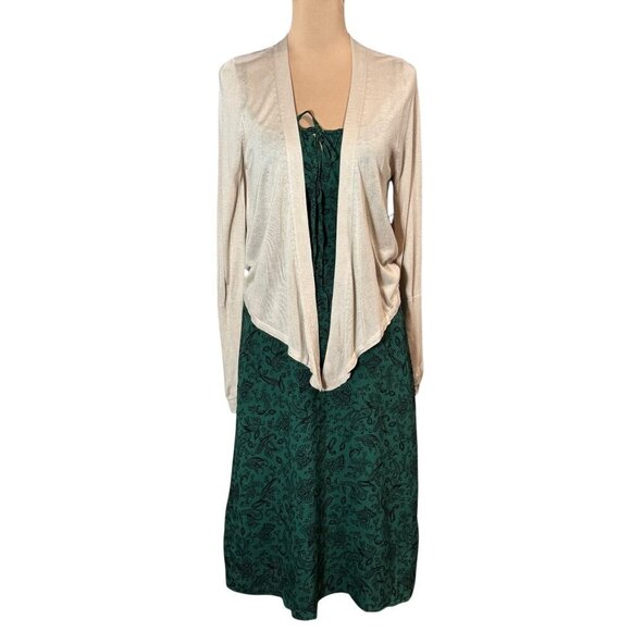 NWT Gold Hawk Lightweight Cardigan Sz.M Silk Bamboo Quiet Luxury Classic - Picture 2 of 12